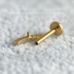 Labret Ouro 18K Cluster Zircônias - Imagem 2