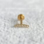 Labret Ouro 18K Cluster Zircônias