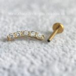 Labret Ouro 18K Cluster Zircônias - Imagem 2