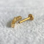 Labret Ouro 18K Cluster Zircônias - Imagem 3