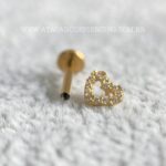 Labret Ouro 18K Coração Zircônias - Imagem 2