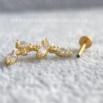 Labret Ouro 18K Ramo Zircônias - Imagem 2