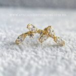 Labret Ouro 18K Ramo Zircônias
