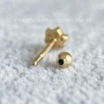 Minibarbell Ouro 18K Flor Zircônias - Imagem 2
