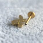 Labret Ouro 18K Marquina de Tatuagem Zircônias - Imagem 3