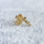 Labret Ouro 18K Marquina de Tatuagem Zircônias