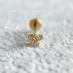Labret Ouro 18K Estrela Zircônias