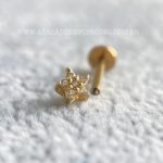 Labret Ouro 18K Estrela Zircônias - Imagem 2