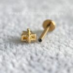Labret Ouro 18K Estrela Zircônias - Imagem 3