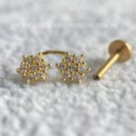 Labret Ouro 18K Flores Zircônias - Imagem 2