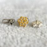 Kit Microdermal Titânio Topo Prata 925 Flor Zircônias - Imagem 2