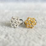 Kit Microdermal Titânio Topo Prata 925 Flor Zircônias