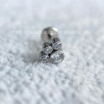 Labret Aço Rosca Interna Zircônias - Imagem 3
