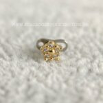 Kit Microdermal Titânio Topo Ouro 18K Flor Sakura Zircônias