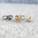 Kit Microdermal Titânio Topo Prata 925 Flor Zircônias - Imagem 2