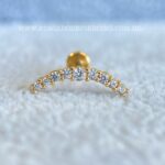 Labret Titânio Topo Prata 925 Cluster Zircônias - Imagem 4