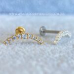 Labret Titânio Topo Prata 925 Cluster Zircônias - Imagem 2