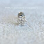 Labret Titânio Topo Prata 925 Flor Zircônias - Imagem 4