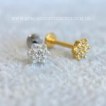 Labret Titânio Topo Prata 925 Flor Zircônias - Imagem 2
