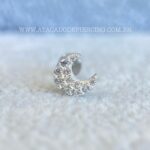 Labret Titânio Topo Prata 925 Lua Zircônias - Imagem 4