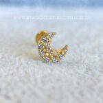 Labret Titânio Topo Prata 925 Lua Zircônias - Imagem 3
