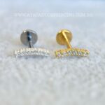 Labret Titânio Topo Prata 925 Cluster Zircônias