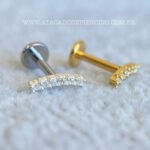 Labret Titânio Topo Prata 925 Cluster Zircônias - Imagem 2
