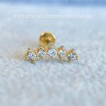 Labret Titânio Topo Prata 925 Cluster Zircônias - Imagem 3