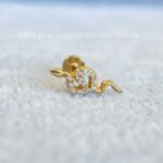 Labret Titânio Topo Prata 925 Cobra Zircônias - Imagem 4