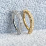 Argola Titânio Dupla Zircônias Para Umbigo