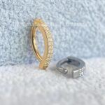 Argola Titânio Dupla Zircônias Para Umbigo - Imagem 2