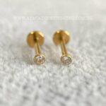 Labret Ouro 18K Zircônia