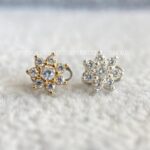 Kit Microdermal Titânio Topo Prata 925 Flor Zircônias