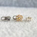 Kit Microdermal Titânio Topo Prata 925 Flor Zircônias - Imagem 2