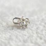 Kit Microdermal Titânio Topo Prata 925 Flor Zircônias - Imagem 3