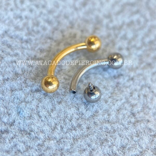 Minibarbell Curvo Nióbio Rosca Interna - Imagem 1