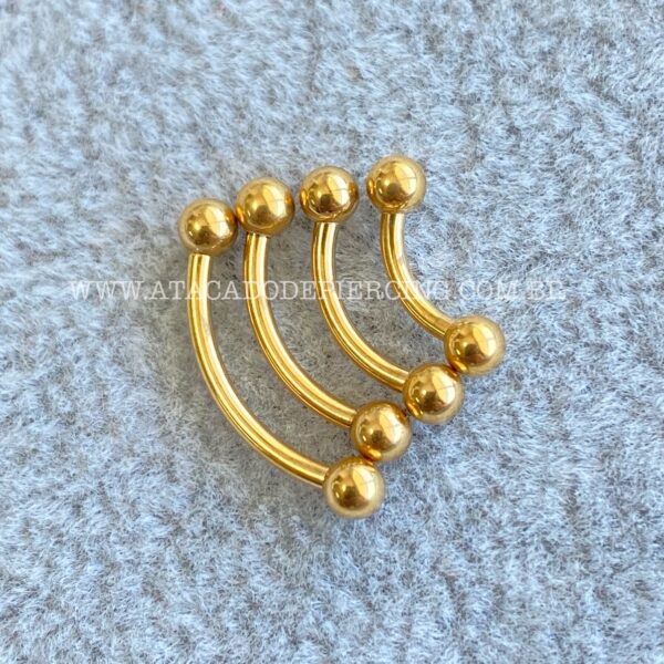 Minibarbell Curvo Nióbio Rosca Interna - Imagem 2