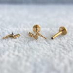 Labret Titânio Rosca Interna Raio Martelado - Imagem 2