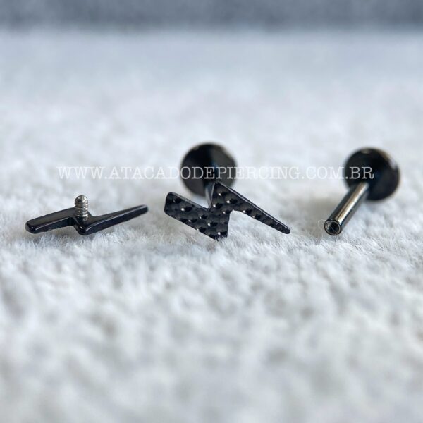 Labret Titânio Rosca Interna Raio Martelado - Imagem 3