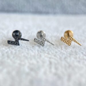 Labret Titânio Rosca Interna Raio Martelado