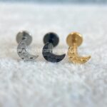 Labret Titânio Rosca Interna Lua Martelado