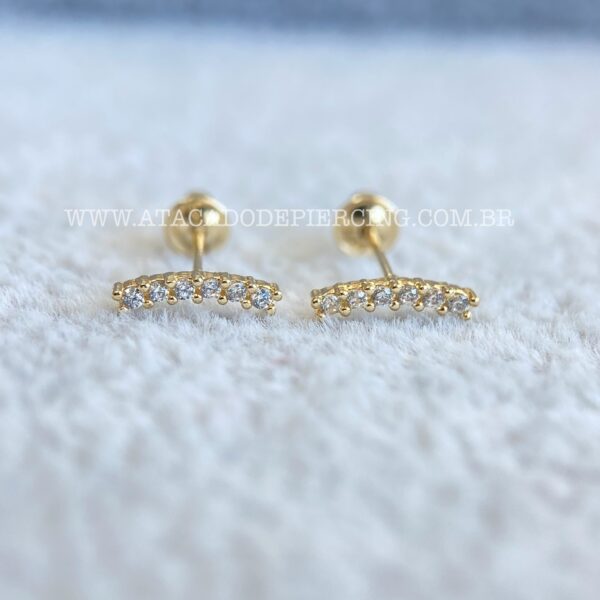 Brinco Ouro 18K Cluster Zirconias - Imagem 1