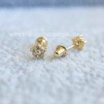 Brinco Ouro 18K Flor de Sakura Zirconias - Imagem 2