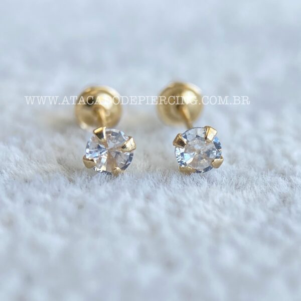 Brinco Ouro 18K Zircônia - Imagem 4