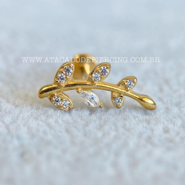 Labret Aço Rosca Interna Ramo Zircônias - Imagem 3