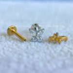 Labret Aço Rosca Interna Borboleta Zircônias - Imagem 2