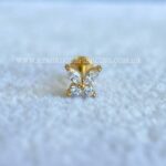 Labret Aço Rosca Interna Borboleta Zircônias - Imagem 3