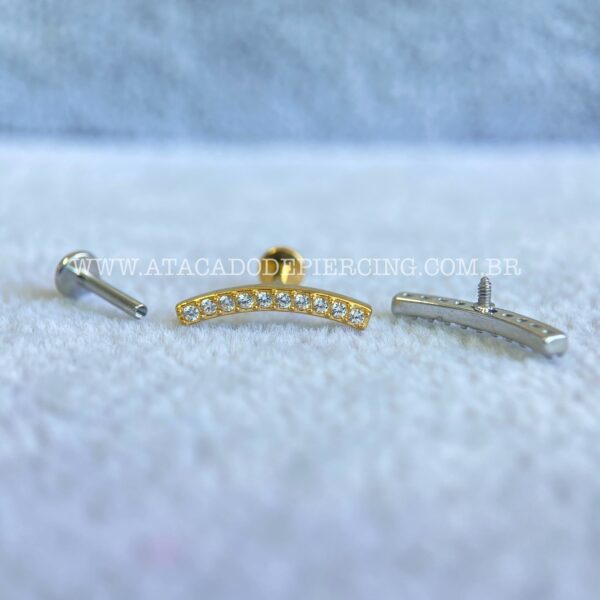 Labret Aço Rosca Interna Cluster Zircônias - Imagem 2