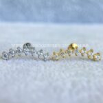 Labret Aço Rosca Interna Cluster Zircônias