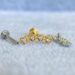 Labret Aço Rosca Interna Cluster Zircônias - Imagem 2